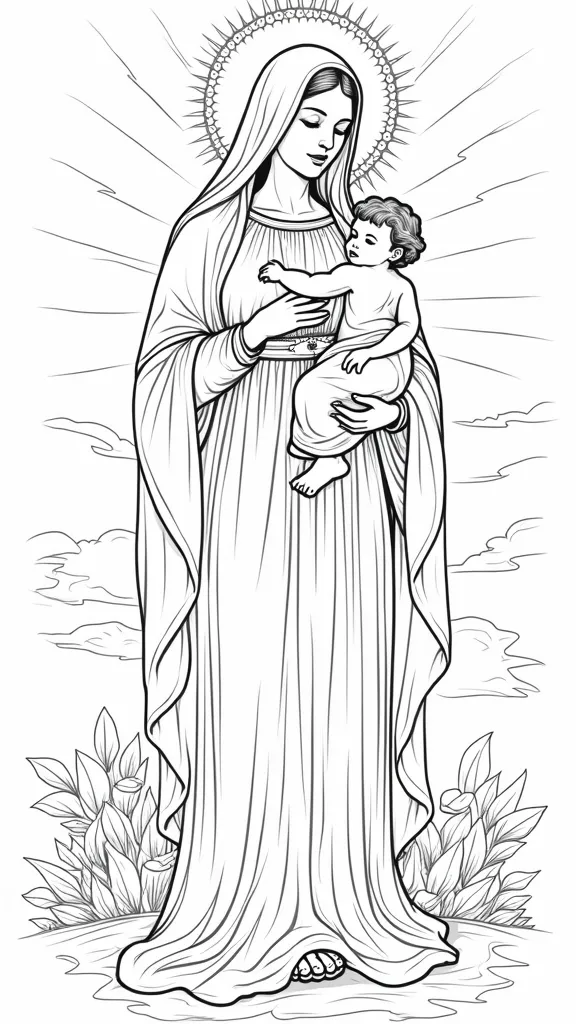 virgin mary coloring pages